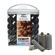 Conair Foam Hair Rollers Heatless Curlers Assorted Sizes with Case 48 Count