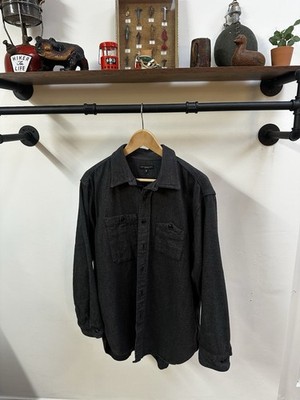 ENGINEERED GARMENTS Arbeitshemd, HERREN S, dicke Fischgrät Baumwolle, dunkelgrau USA