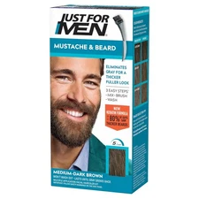 Just For Men Mustache & Beard, 1 Count (Pack of 1), Medium-Dark Brown M-40 