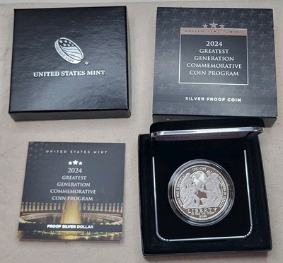 2024-P Greatest Generation Silver Dollar Proof US Mint $1 OGP Box COA .999