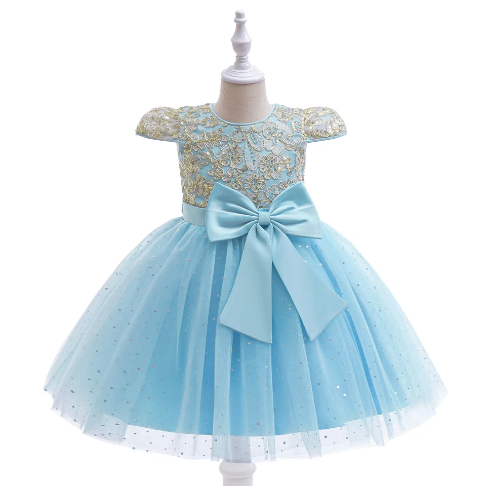 Summer Flower Girls Dress Birthday Prom Gown Luxury Princess Christmas Costume - Image 4 of 4