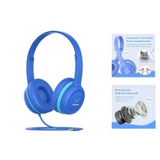Stylish On-Ear Kids Headphones with Hearing Protection - Perfect for School