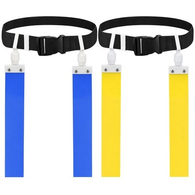 DkOvn Flag Football Belt, 2pcs Adjustable One Size, 2pcs(1 Blue+1 Yellow) 