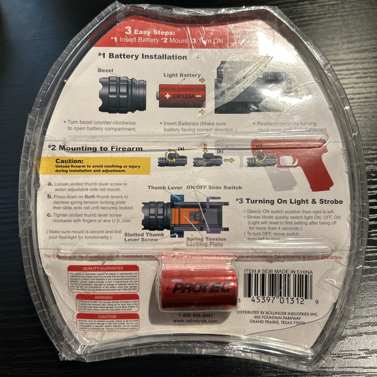 Nebo ProTec HP190 High Powered Firearm Light