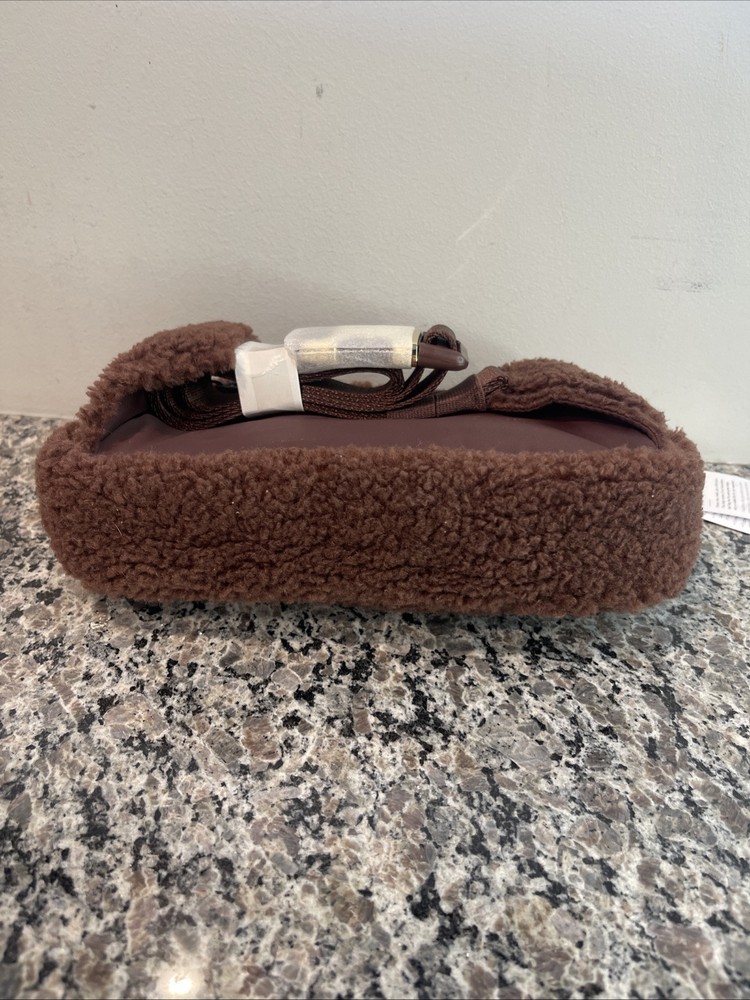 Lululemon Sherpa Fleece Belt Bag in Brown Earth with Gold Buckle Crossbody