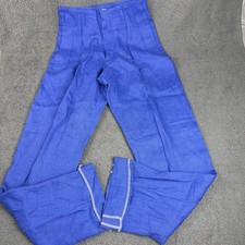 Zaldivar High Waisted Hollywood 30's-50's Style Pants Mens 30W Ultramarine Linen