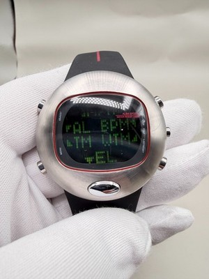 Alba Spoon W365-4000 Health & Sports Digital Watch, Green Dot-Matrix LCD, Black