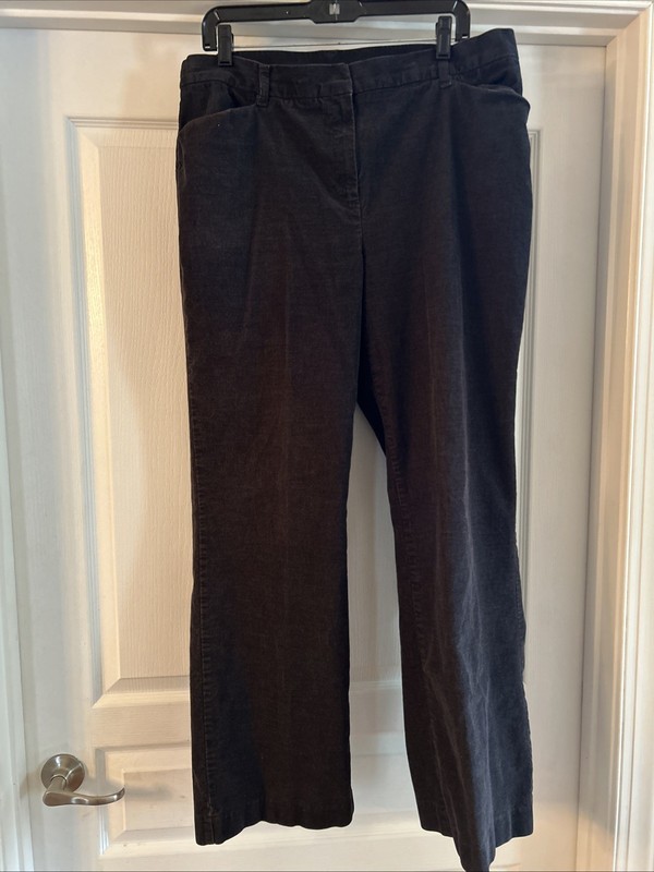 Jones New York Signature Woman Navy Corduroy Pants Sz 16W Stretch Straight Leg
