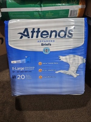 Attends Advanced Briefs X-Large Adult Diapers - 20 Count - Heavy/Severe...