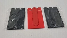 3 Pack Silicone Adhesive Card Holder for Back of Phone Stick On Wallet Pocket