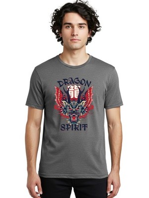 Dragon-Spirit Mens Graphic Tee,100% Cotton,Casual Summer Wear