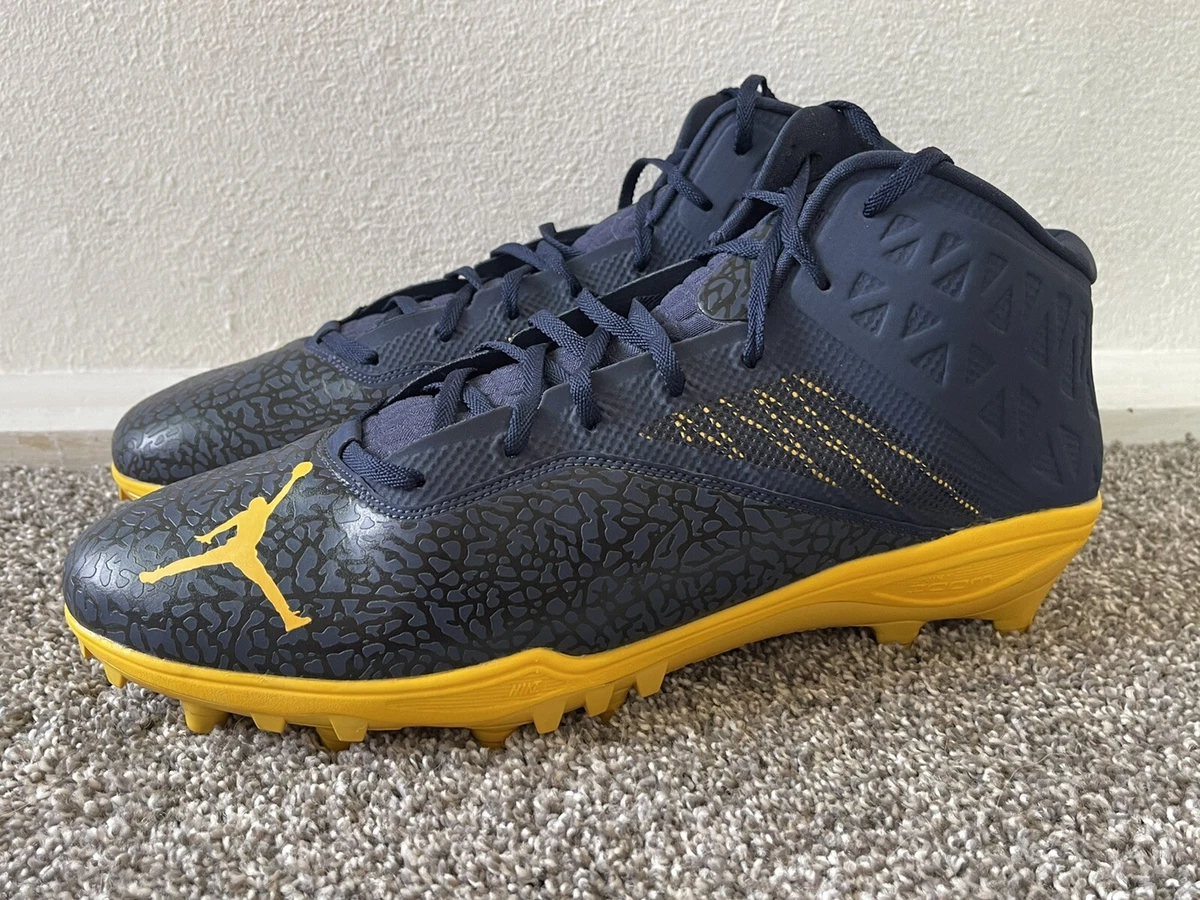 Mens Air Jordan Michigan Wolverines Zoom Code Elite 3 4 TD Football Cleats Sz 16