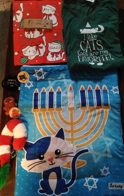 Cat Lady Box Christmas / Chanukah Collection T-shirt Tea Towel Cat Toy