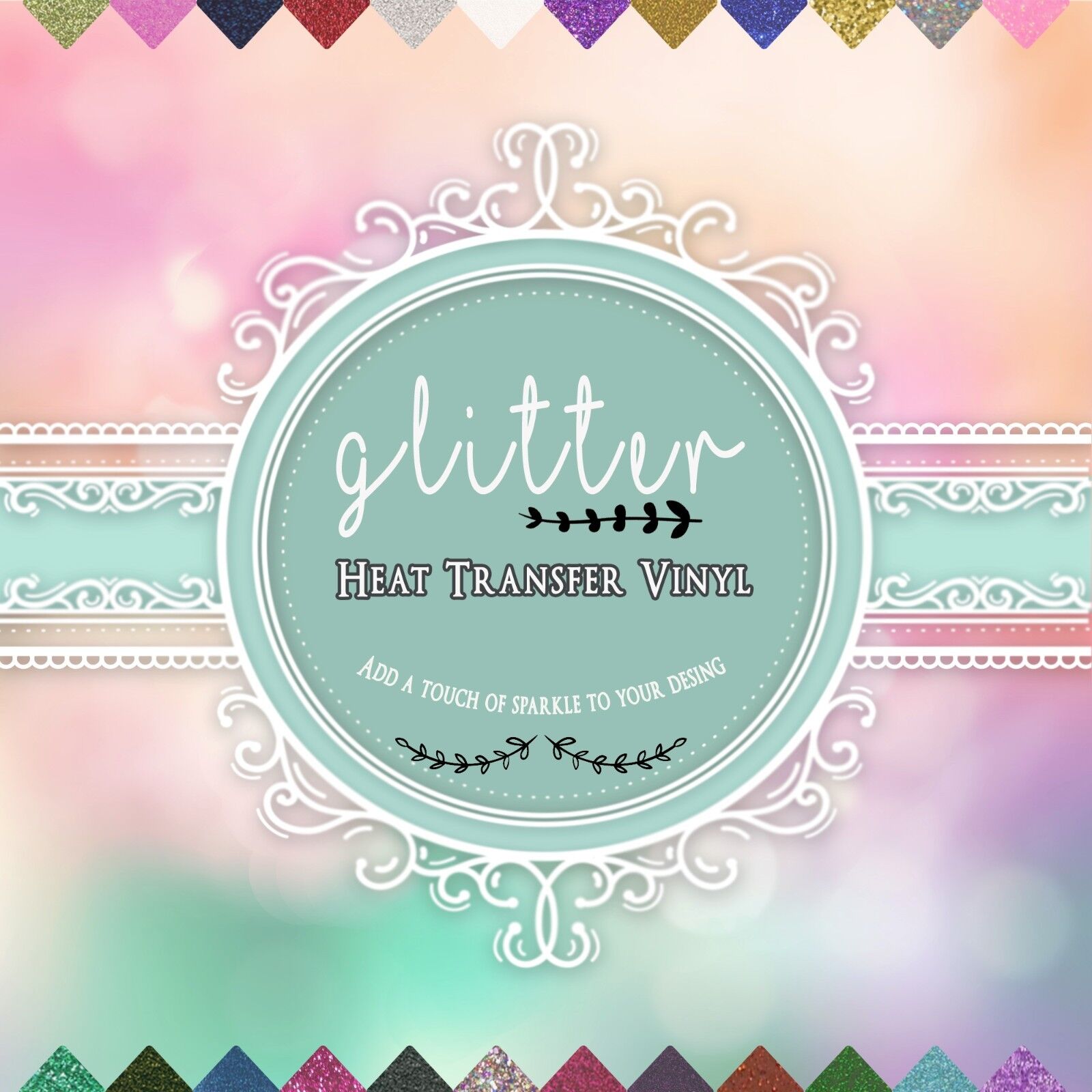 GLITTER Heat Transfer Iron on Vinyl 20" x 1 yards ROLL SHEET | eBay