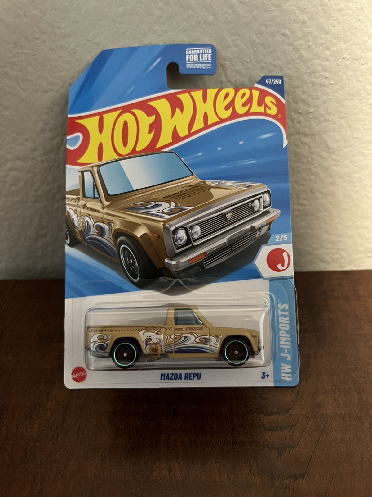 Hot Wheels 2025 Mazda Repu Tan JDM Trucks, J-Imports Wave/Ocean Graphics #47
