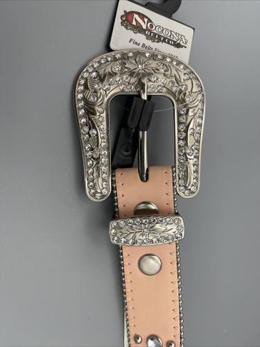 Nocona Belt Co Belt Girls 18 Pink Horses Studded Bling Western N4427630 *READ* - Picture 4 of 15