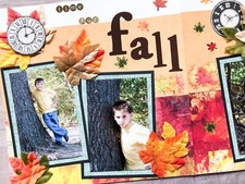 Fall Scrapbook Pages, 12 by 12 Autumn Pages, Premade Fall Layouts, Autumn Layout