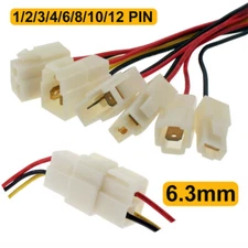 Electrical Car Connector with Wire 6.3mm Pitch 1/2/3/4/6/8/9/10/12 Pin