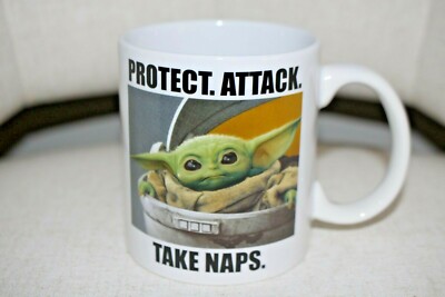 New Star Wars Mandalorian Baby Yoda Protect. Attack. Take Naps. 20 oz Coffee Mug