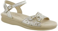SAS Women's Shoes Duo Sandal Gold Linen 11 Narrow  AA FREE SHIPPING New In Box