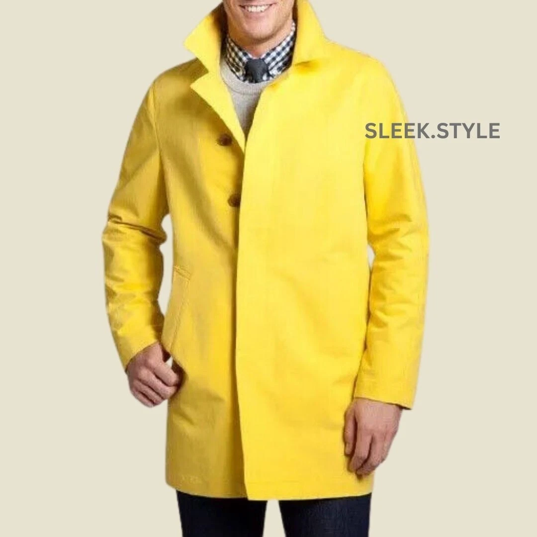 New Fantastic Winter Style Mens Leather Trench Coat Classic Fit Mens Outerwear