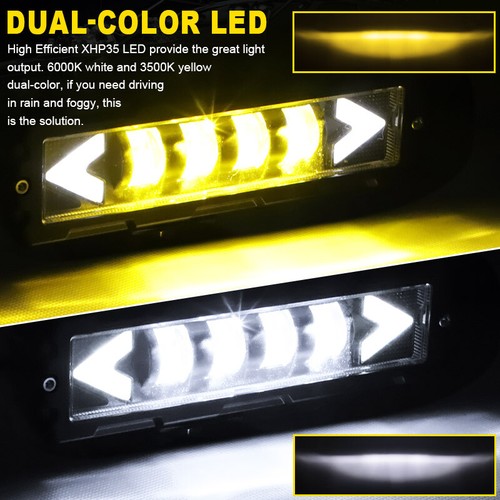 2X 6inch LED Work Light Bar Spot Pods Fog Driving Lamp Offroad Truck Amber White - Picture 5 of 14