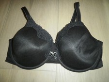 MAIDENFORM COMFORT DEVOTION BLACK PADDED UNDERWIRED LACE TRIM BLACK BRA SIZE 36D
