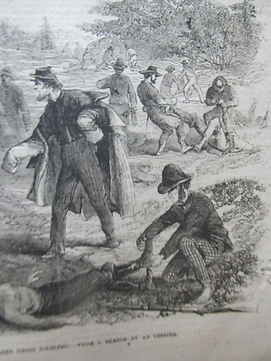 #ad 1864 Leslie#x27;s MONITOR MONTAUK PICTURE DETAILS REBELS STRIPPING YANKEE CLOTHES $24.00