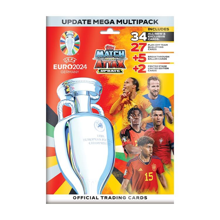 UEFA EURO 2024 Trading Cards Update Mega Multipack NUOVO