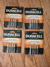 LOT OF 4 PACKS NEW SEALED AAA DURACELL RECHARGEABLE BATTERIES TOTAL 16 BATTERIES
