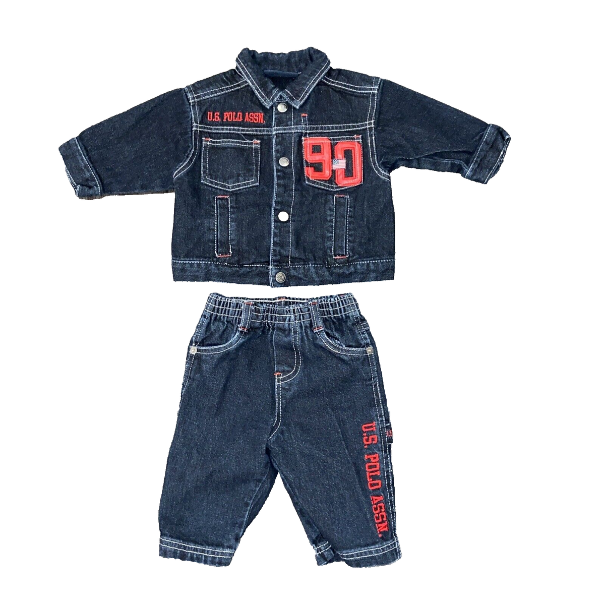 US POLO ASSN 1890 Blue Denim Jacket (Trucker Style) & Jean Both