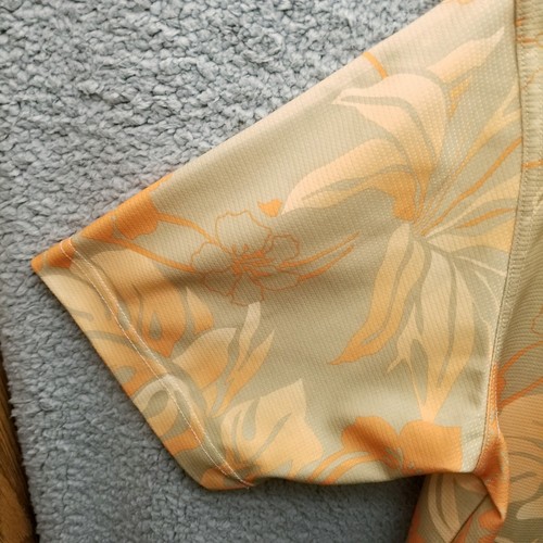 Monterey Club Men's M Floral Orange Short Sleeve Polo 45" 28.75" 11" - Picture 9 of 11