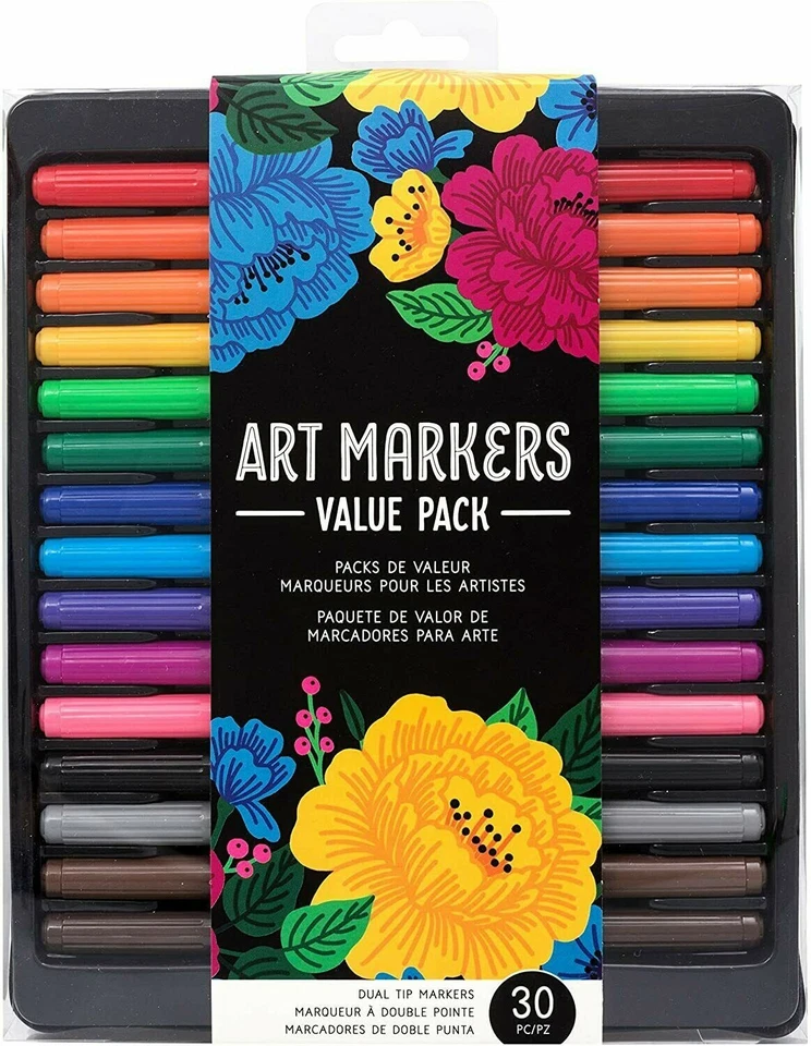 Marcadores artísticos American Crafts de 30 piezas, multicolor nuevos  Foto 3 de 4
