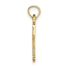 14K Solid Polished 3-D Tennis Racquet Charm D1441