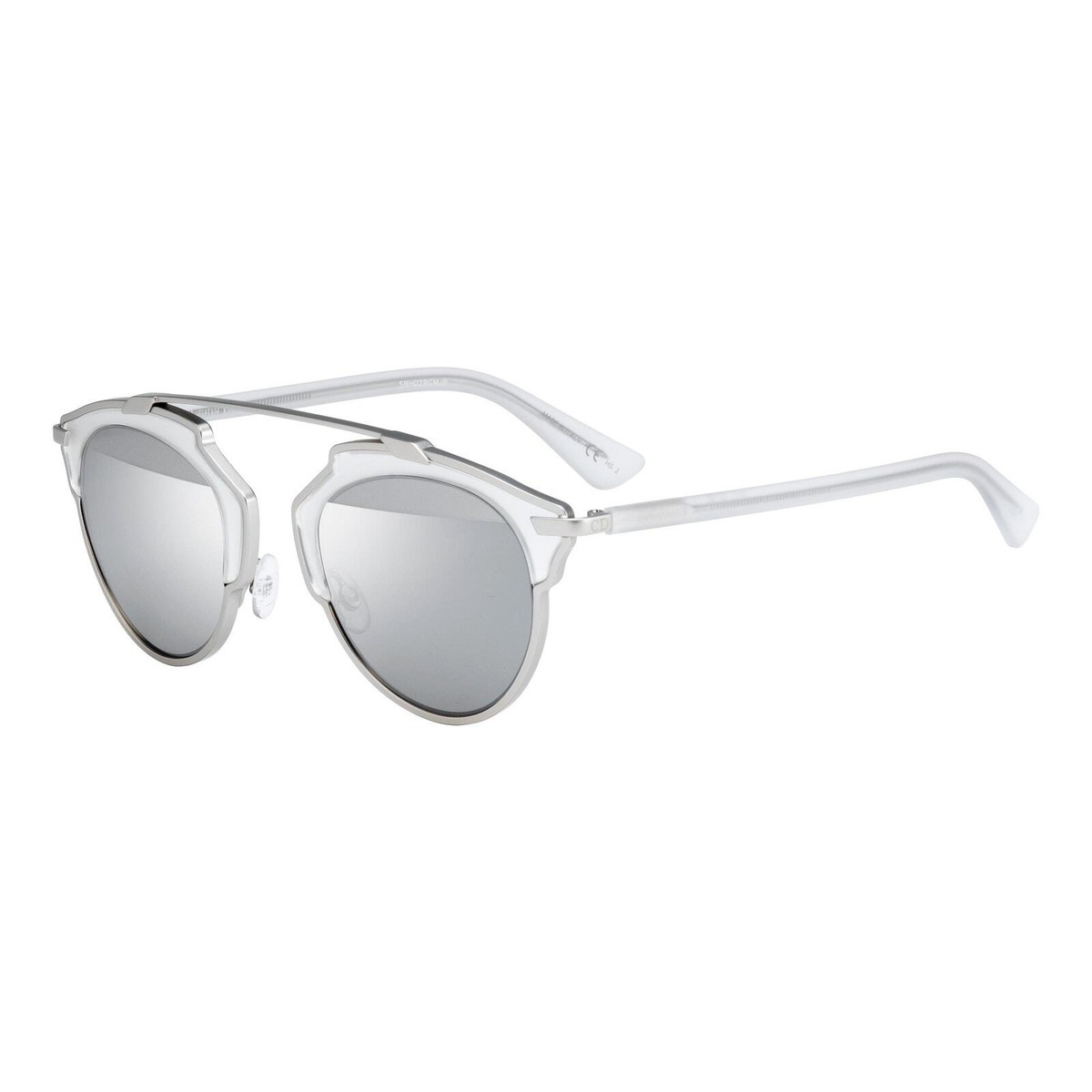 Dior Silver Sunglasses w/ Reflective Lenses & Frosted Frames  display picture 1