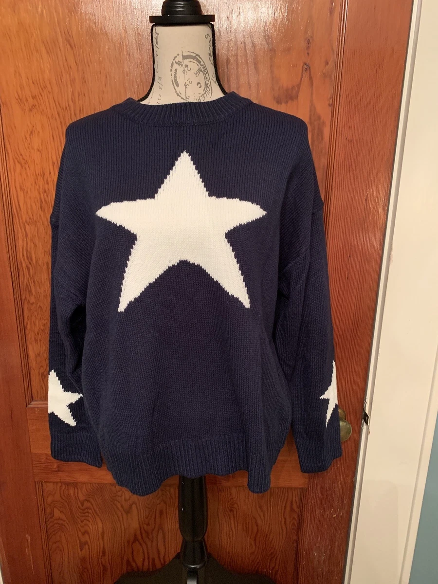 Navy sweater shop with white stars