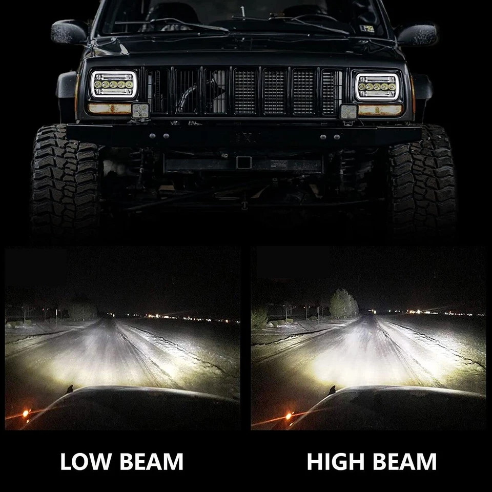 Pair 7x6" LED High/Low Headlights Sealed Beam fit for Toyota Celica 1982-1993 - Image 4 of 4