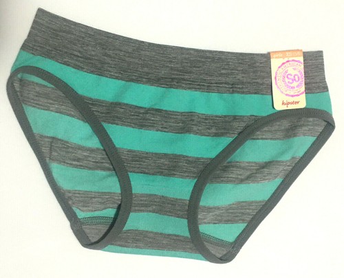 Girls Hipster Style Panties Size XS(5/6) Green Turquoise Gray Rugby Stripes NWT - Picture 5 of 12