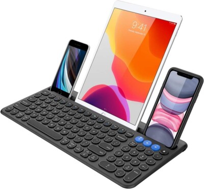   Arteck HB206-2 Wireless Bluetooth Keyboard, Multi-Functional with Cradle  