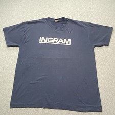 Vintage 90s Ingram 23 T Shirt XL Faded Blue Single Stitch Made In USA