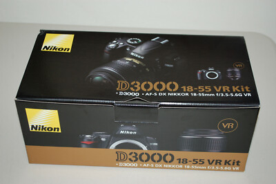 Nikon D D3000 10.2MP Digital SLR Camera Black Kit Nikkor AF-S DX