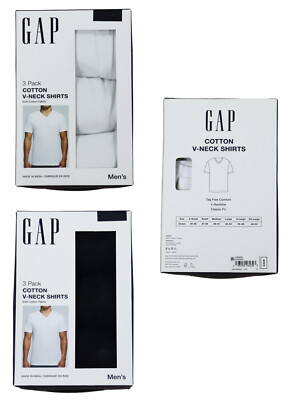 GAP 3-Pack 100% Cotton V-Neck Undershirt T-Shirt Men's Underwear NIP Pick Color