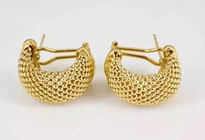 Vintage Estate 14K Yellow Gold Plated Italian Women Knot Stud Earrings
