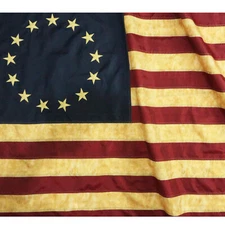 Anley VintageStyle Tea Stained Betsy Ross Flag 3x5 Polyester Antiqued USA Banner