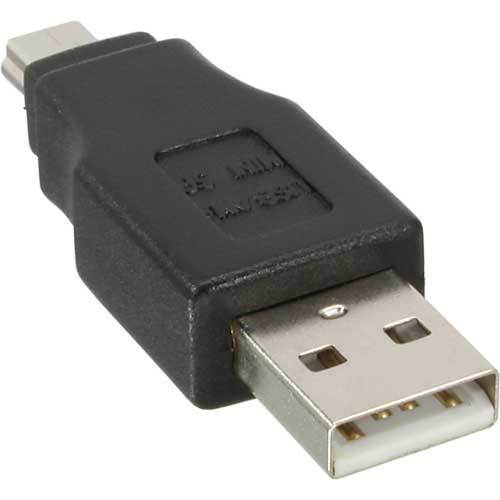 InLine USB 2.0 Adapter USB A St->Mini USB-5pol St schwarz - Bild 1 von 3