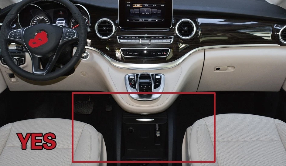 caja reposabrazos compartimento consola trasera beige para Mercedes-Benz V250 2014-2021 Foto 3 de 4