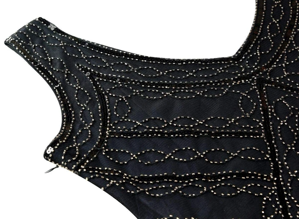 Платье-флиппер 1920-х Gatsby с блестками с бахромой пейсли набор аксессуаров 20-х годов (X... - Изображение 3 из 4