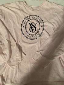 Victoria's Secret Women'sPajamas S Pink Cotton Logo Long Pants Pajama Set EUC!