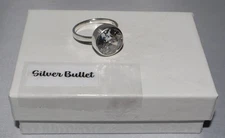 Silpada Sterling Silver Huge Round Cubic Zirconia Stack Ring R1790 Size 8