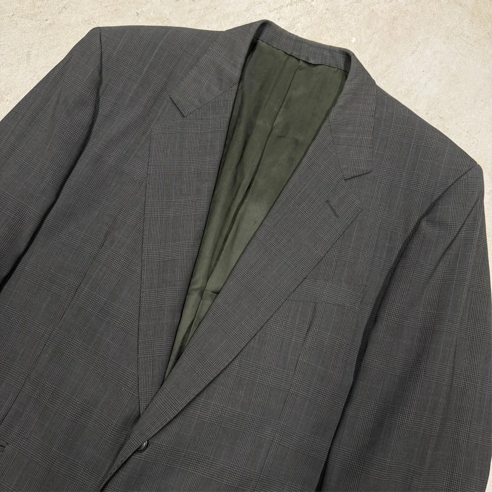 Ermenegildo Zegna Suit Mesh 2pc Pleated Trousers Glen Check Wool 42R 34x32 - Image 2 of 4